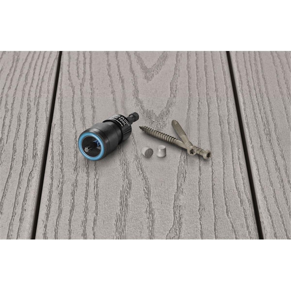 Tinkertools No.10 x 2.75 in. Star Trim Head Epoxy Coated Carbon Steel Deck Screws & Plugs Kit - Slate Gray TI3334622 - main